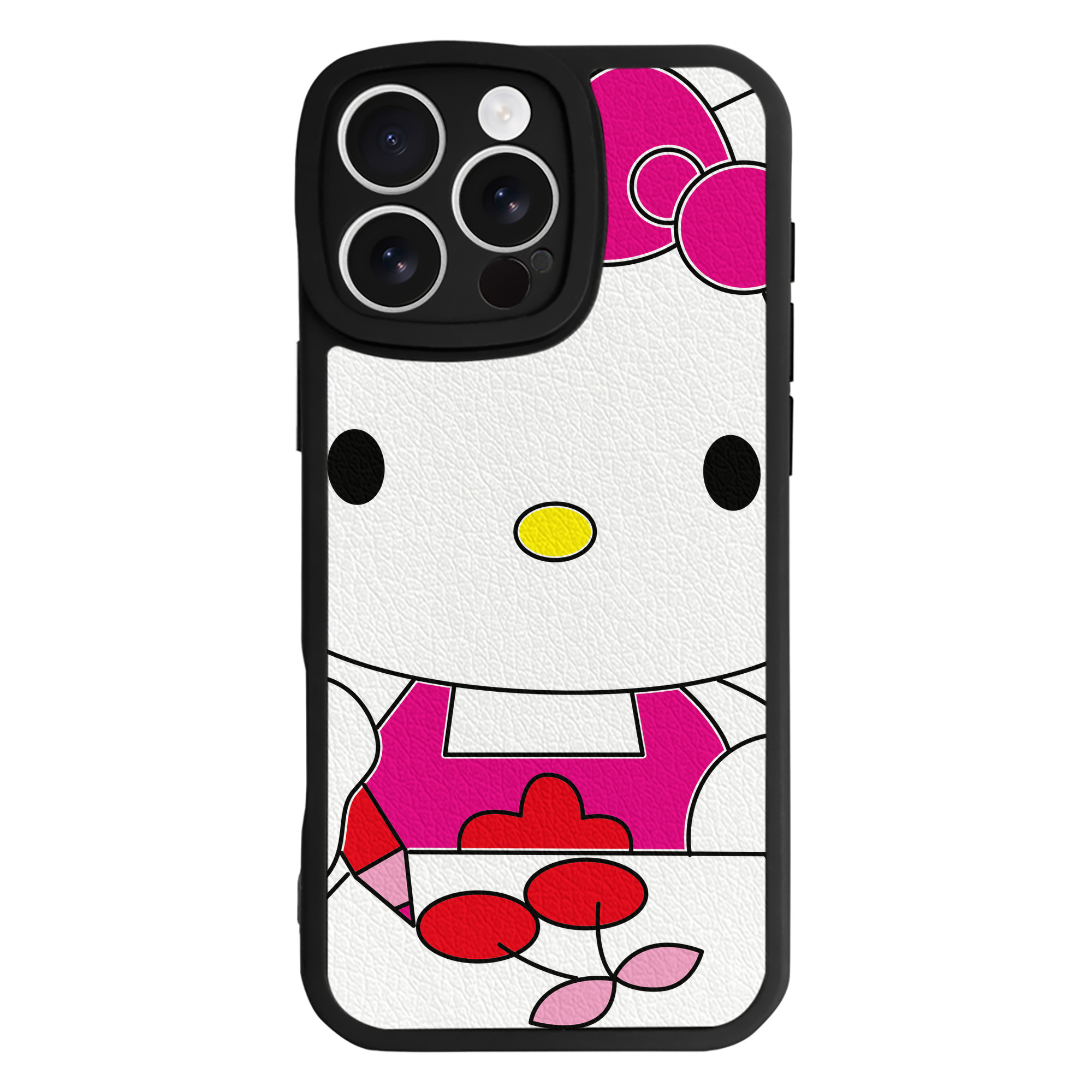 （画像用） Hello Kitty ハローキティ 【iPhone 16シリーズ対応】シリコンスマホケース（レザー調） 材質：シリコン